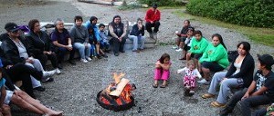 Group Around Campfire